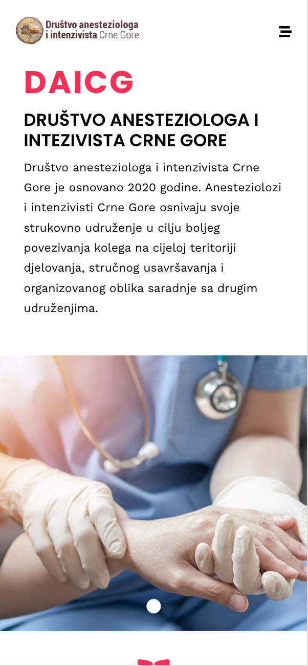 DAI CG — mobilni prikaz sajta