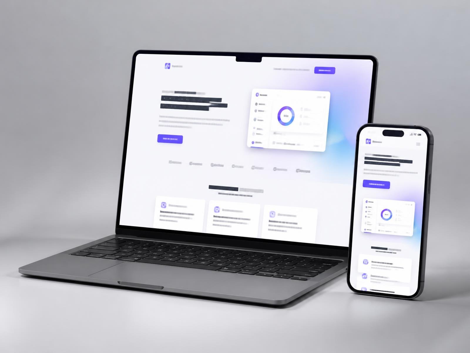 Moderan web sajt izrađen za klijenta prikazan na laptopu i mobilnom telefonu
